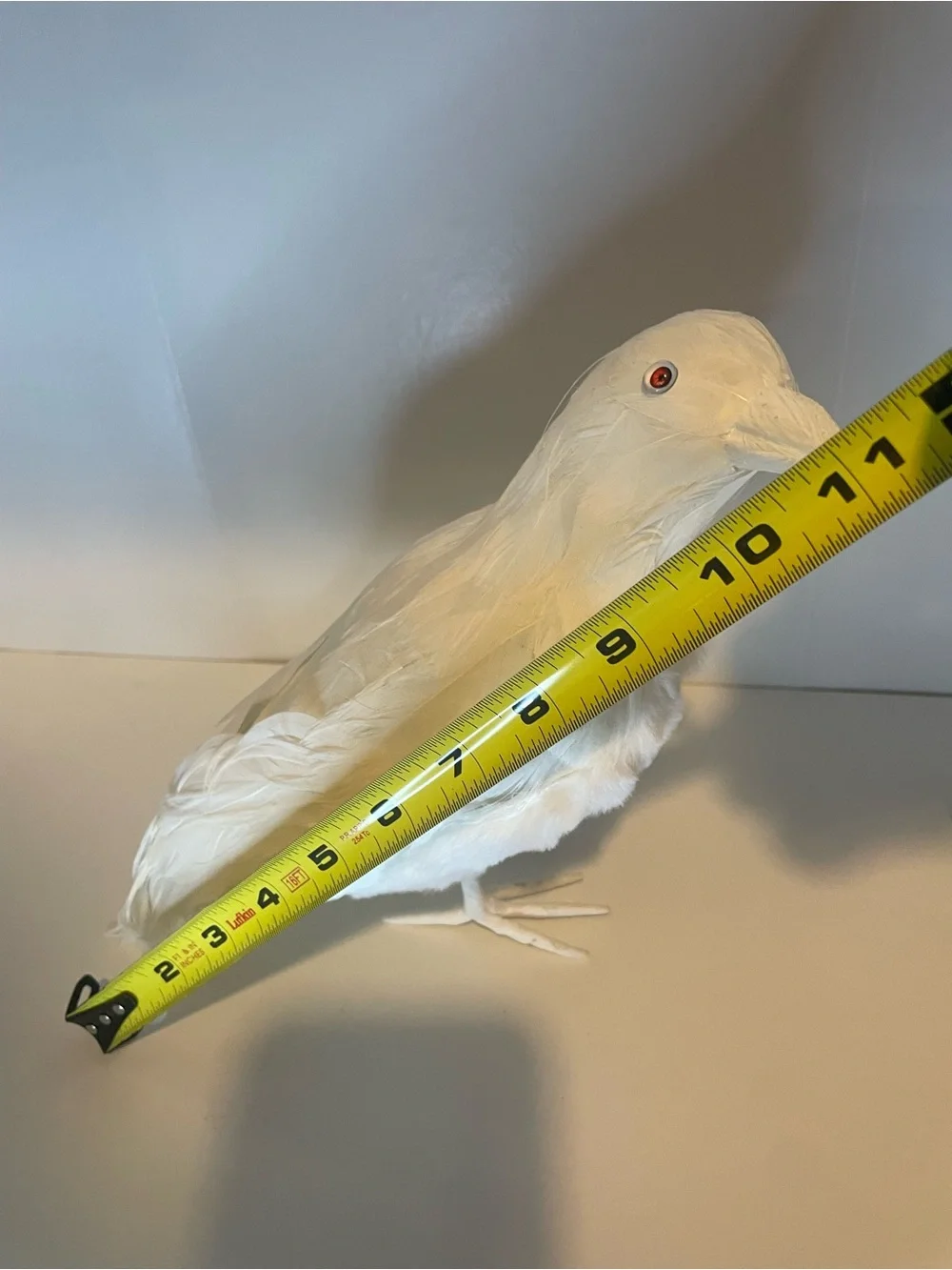 Halloween Decor - White Raven, White Crow Decorative Bird Accent